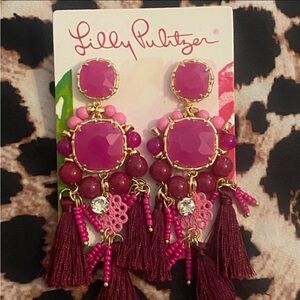 Lilly Pulitzer Waterside earrings in Amarena Cherry